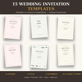 15 Wedding Invitation Templates | Editable Canva Digital Download | Elegant Boho Minimalist Classic Watercolor