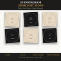 20 Instagram Highlight Cover Icons | Boho Minimal Branding Kit | Digital Download