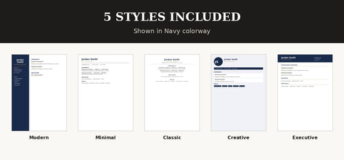 10 Resume Templates | Editable CV Design Canva Digital Download | Modern Minimal Classic Executive